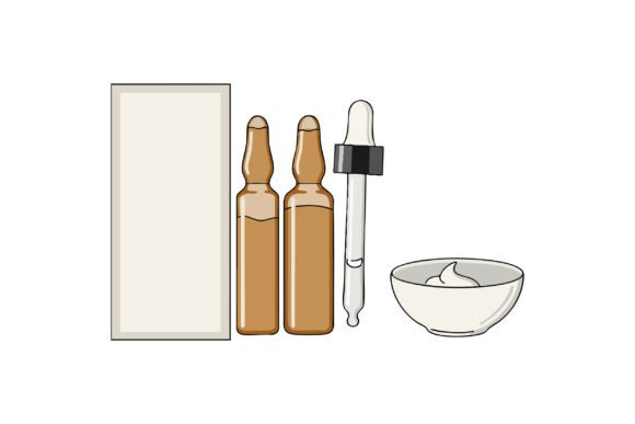 Brown Glass Ampoules with Dropper and Cr