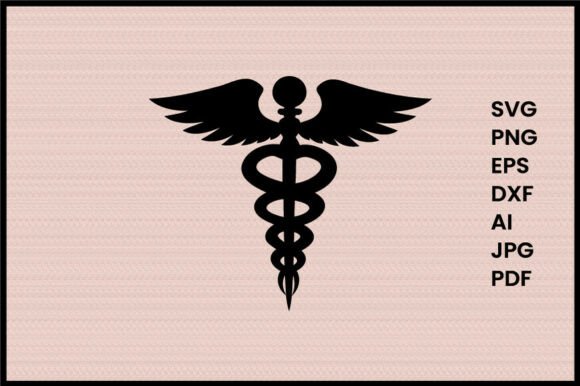 Caduceus Symbol Silhouette