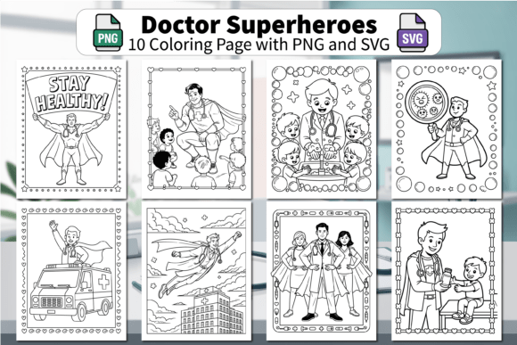 Doctor Superheroes Kids Coloring Book