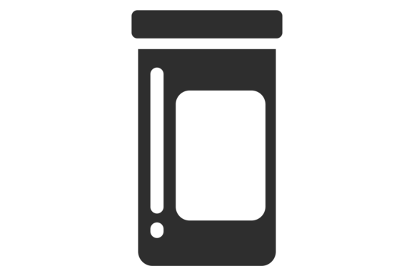 Drug Jar Black Icon. Medical Plastic Bot
