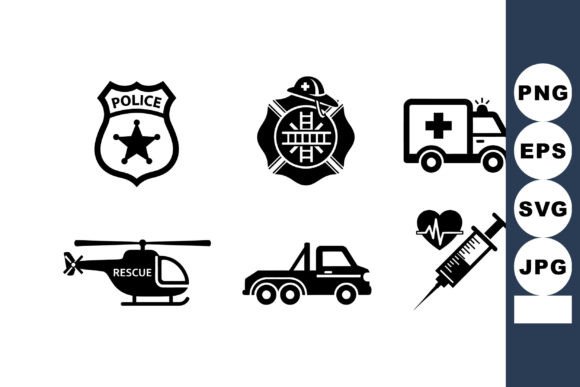 Emergency and Rescue Service Icons Inclu: Embroidery Design Review