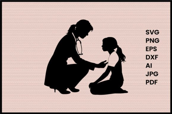 Female Doctor Comforting Patient Silhouette