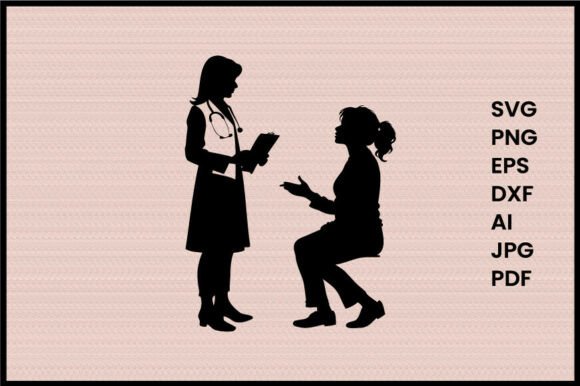 Female Doctor Talking to Patient Silhouette