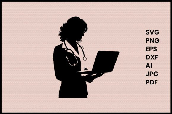 Female Doctor Ung Laptop Silhouette