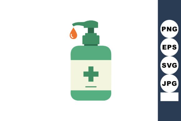 Green Hand Sanitizer Bottle with Orange