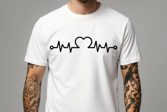 Heartbeat EKG Line Love Symbol Design