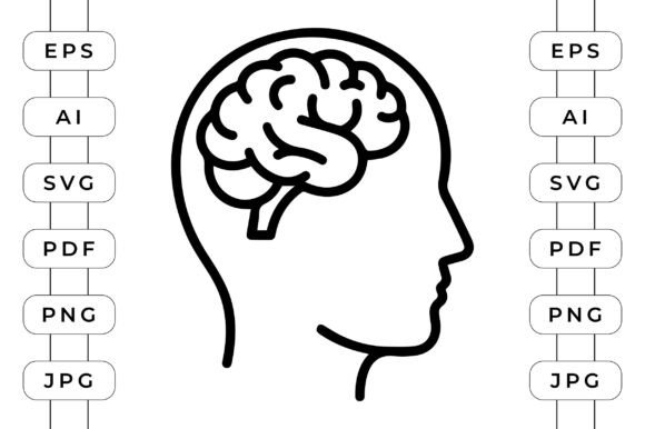 Human Brain Icon Side View