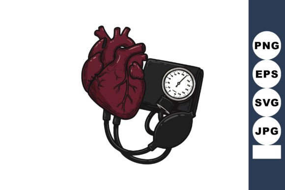 Human Heart with Blood Pressure Monitor
