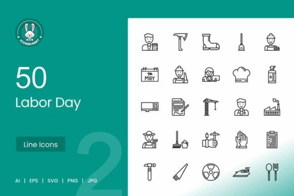 Labor Day Line Icons