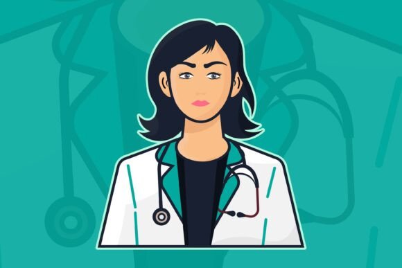 Lady Doctor Avatar Vector Illustration