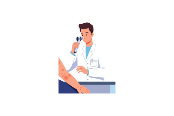 Male Doctor Examining Skin Rash on Patient
