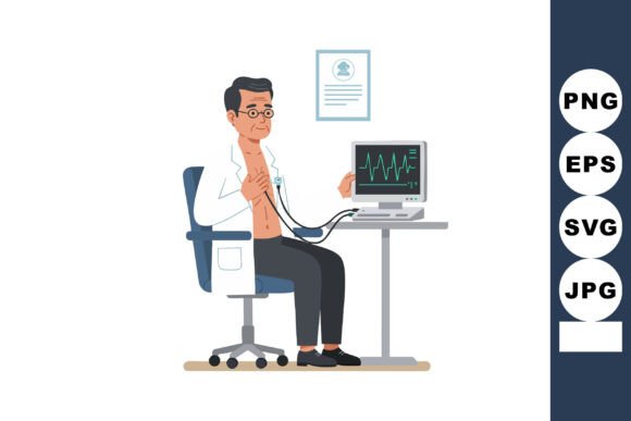 Man Undergoing Heart Monitoring Test