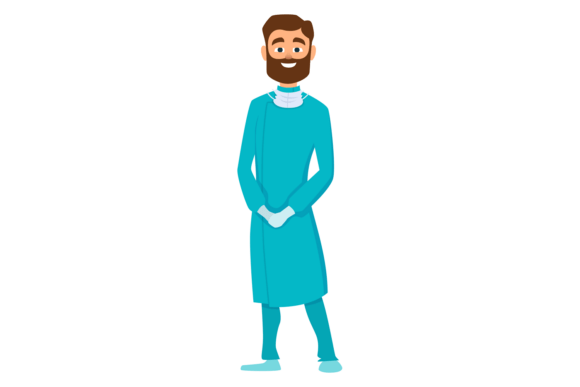 Surgeon Cartoon Character. Professional