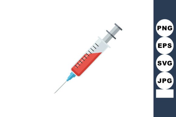 Syringe Filled with Red Liquid Isolated