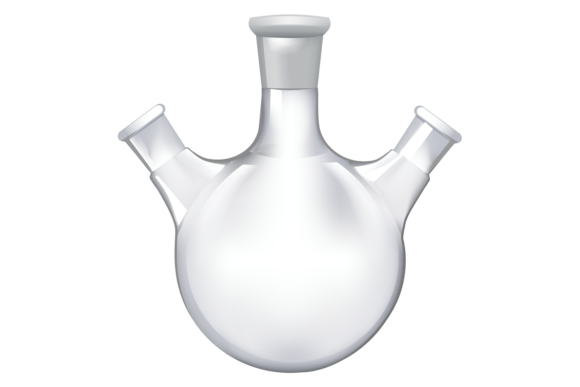 Three Necks Flask Mockup. Realistic Medi