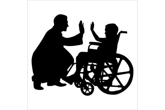 Wheelchair User Silhouette Vector Art